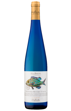 botella de vino Faustino, vino blanco, rias baixas, albariño