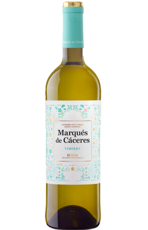 Botella de vino verdejo Marqués de Cáceres: 14% Vol., 100% Verdejo